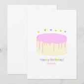 Remerciements Carte d'anniversaire de gâteau rose (Devant / Derrière)