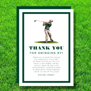 Remerciements Carte d'anniversaire de golf de sports vert modern