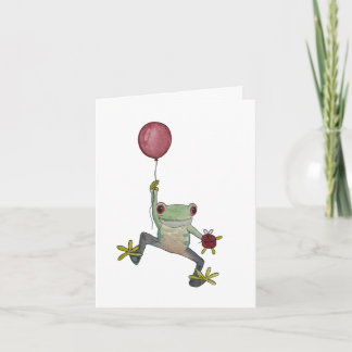 Remerciements carte d'anniversaire de grenouille