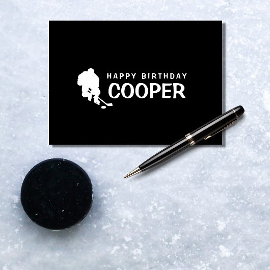 Remerciements Carte d'anniversaire de hockey