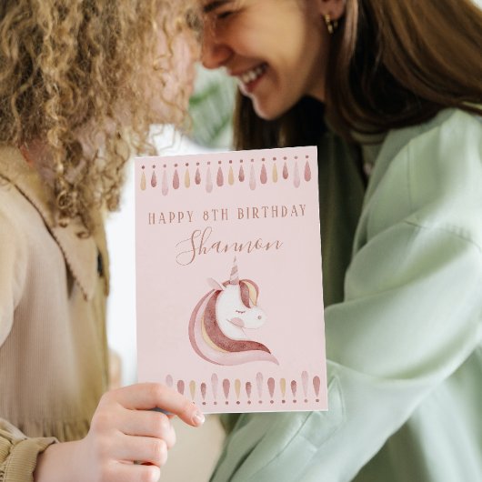 Remerciements Carte d'anniversaire de la licorne