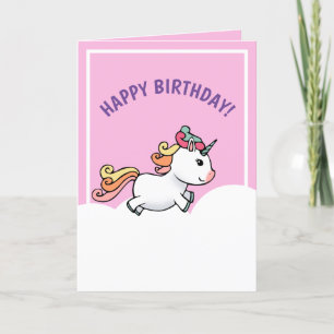 Remerciements Carte d'anniversaire de la licorne pastel mignonne