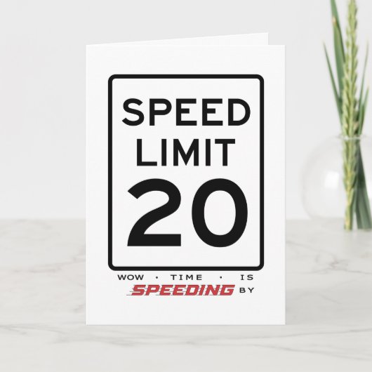 Remerciements Carte d'anniversaire de la limite de vitesse 20e (Devant)