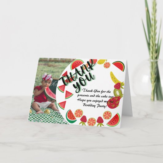 Remerciements Carte d'anniversaire de la pastèque (Devant)