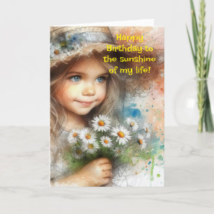 REMERCIEMENTS CARTE D'ANNIVERSAIRE DE LA PETITE-FILLE DE SOLEIL
