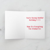 Remerciements Carte d'anniversaire de la vache (Intérieur)