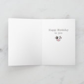 Remerciements Carte d'anniversaire de la Vache mignonne (Intérieur)