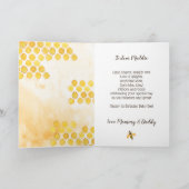Remerciements Carte d'anniversaire de l'abeille miel et des tour (Intérieur)