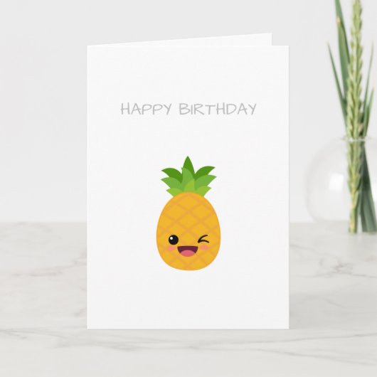 Remerciements Carte d'anniversaire de l'ananas (Devant)