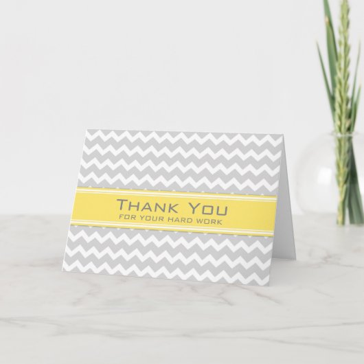 Remerciements Carte d'anniversaire de l'employé de Chevron jaune (Devant)