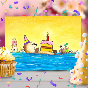 Remerciements Carte d'anniversaire de loutre de mer