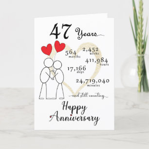 Remerciements Carte d'anniversaire de mariage 47 ans avec ballon