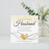 Remerciements Carte d'anniversaire de mariage pour mari avec des (Debout devant)