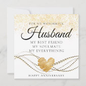 Remerciements Carte d'anniversaire de mariage pour mari avec des (Devant)