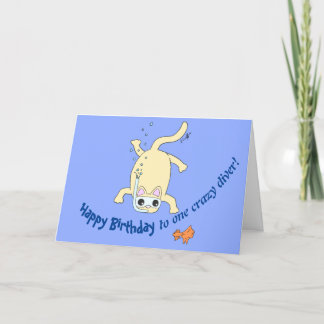 Remerciements Carte d'anniversaire de Scuba Cat Diver