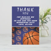 Remerciements Carte d'anniversaire de sports de ballon de basket (Debout devant)