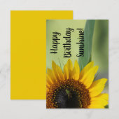 Remerciements Carte d'anniversaire de tournesol (Devant / Derrière)