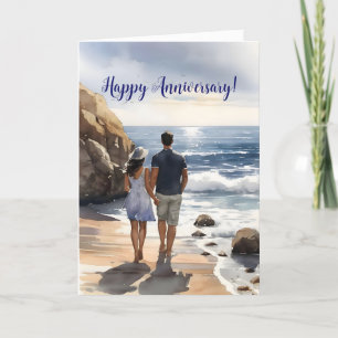 REMERCIEMENTS CARTE D'ANNIVERSAIRE DES COUPLES DE PLAGE