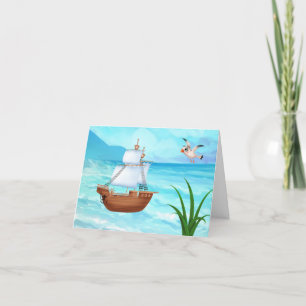 Remerciements Carte d'anniversaire du bateau de pirate