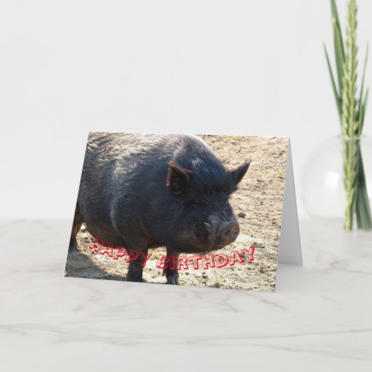 Remerciements Carte d'anniversaire gonflée par pot de porc (Devant)