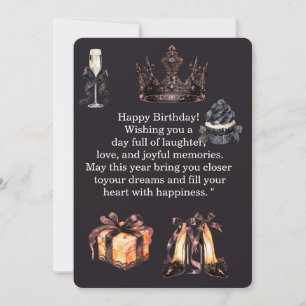 Remerciements Carte d'anniversaire noire de luxe pour elle Cou