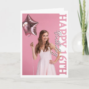 Remerciements Carte d'anniversaire pour 16 ans avec photo de lyc