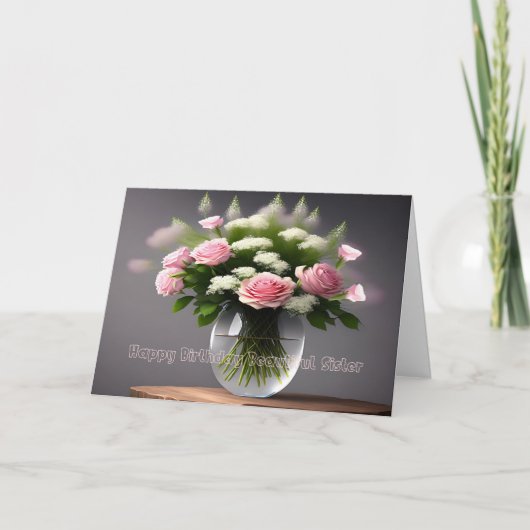 Remerciements Carte d'anniversaire pour de belles soeurs Roses à (Devant)