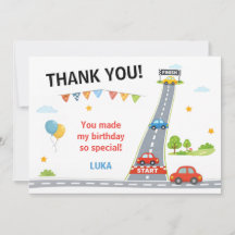 Carte d'anniversaire pour enfants Fête de course d