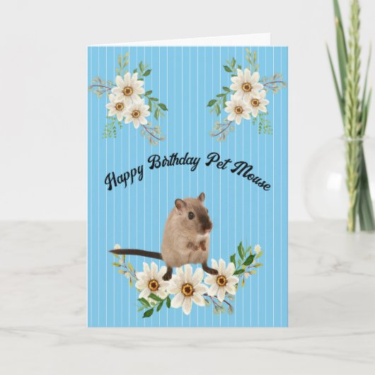 Remerciements Carte d'anniversaire pour souris pour animaux de c (Devant)