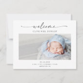Remerciements Carte d'annonce de naissance boho calligraphie min (Devant)