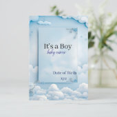 Remerciements carte d'annonce de naissance de bébé garçon (Debout devant)