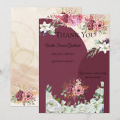 Remerciements Carte d'appréciation de Bourgogne doré (Devant / Derrière)