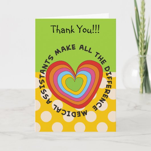 Remerciements Carte d'appréciation de l'Assistant Médicale (Devant)