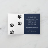 Remerciements Carte d'aquarelle de Noël Orange Tabby Cat Meowy (Intérieur)