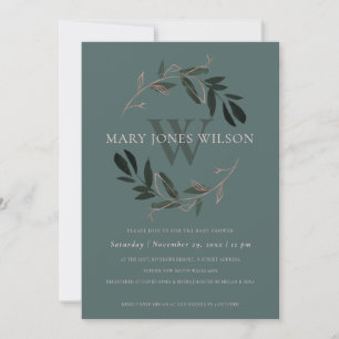 REMERCIEMENTS CARTE DE BABY SHOWER DE LAVAGE EN FOLIAGE BLEU ROS
