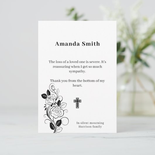 Remerciements Carte de bienfaisance commémorative (Debout devant)