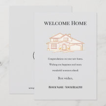Carte de bienvenue à domicile Elegant Or