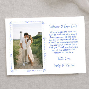 Remerciements Carte de bienvenue de sac de mariage à coquille cô