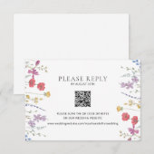 Remerciements Carte de boîtier de code QR de mariage fleur sauva (Devant / Derrière)