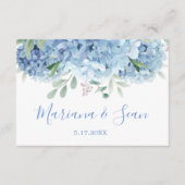 Remerciements Carte de boîtier de code QR Mariage Blue Hydrangea (Devant)