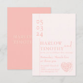 Remerciements Carte de boîtier mariage avec code QR en forme de  (Devant / Derrière)