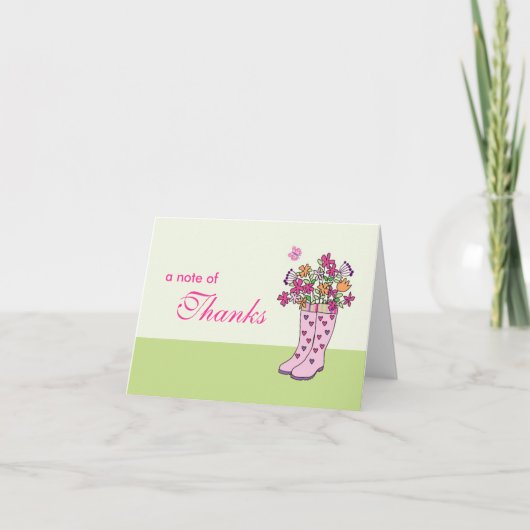 Remerciements Carte de bottes de pluie (Devant)