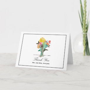 Remerciements Carte de bouquet coloré