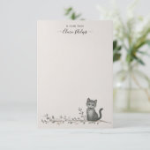 Remerciements Carte de branche avec nom de chat (Debout devant)