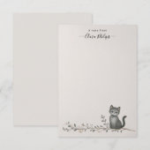 Remerciements Carte de branche avec nom de chat (Devant / Derrière)
