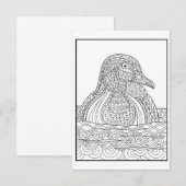 Remerciements Carte de canard noir et blanc (Devant / Derrière)