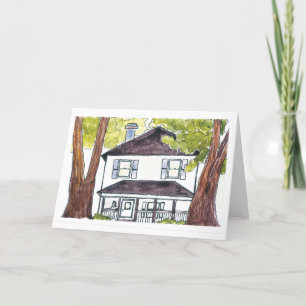 Remerciements Carte de chauffage domestique aquarelle