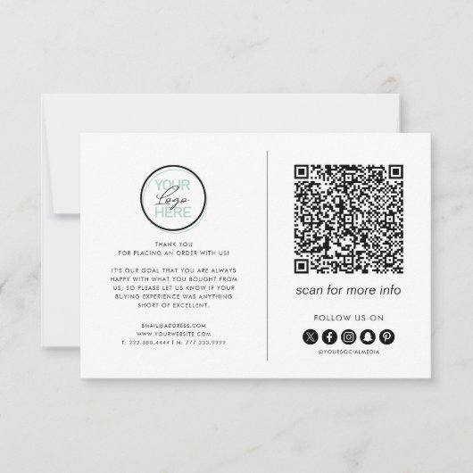 Remerciements Carte de code QR pour Business Thank you (Devant)