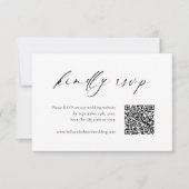 Remerciements Carte de code RSVP QR de mariage moderne noir et b (Devant)
