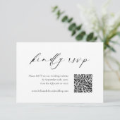 Remerciements Carte de code RSVP QR de mariage moderne noir et b (Debout devant)